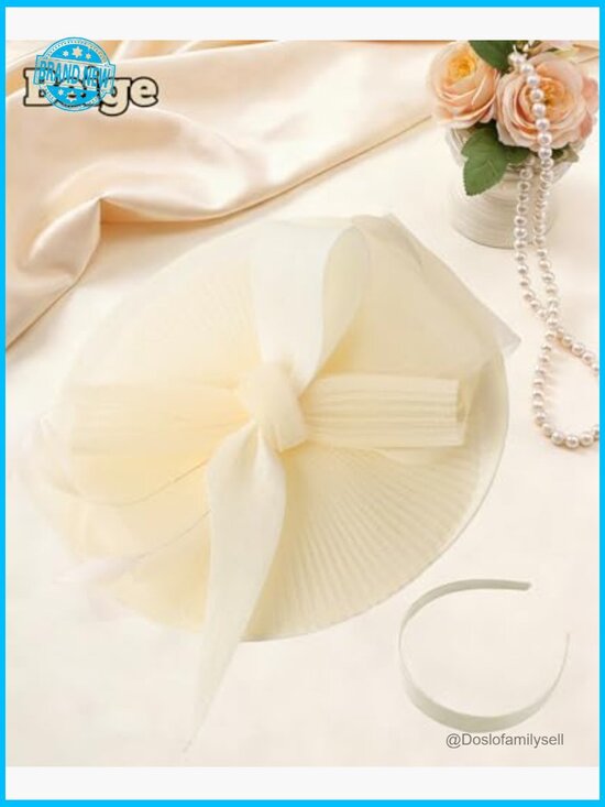 Elegant Feathered Fascinator Hat with Headband Derby Tea Party Wedding Vintage main image 6